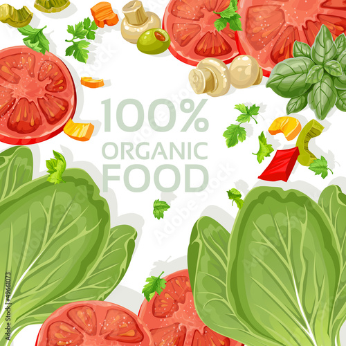 Vector: Background vegetarian fresh organic natural food Background vegetarian fresh organic natural food