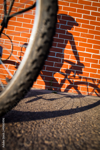 Photo: Female biker!s shadow Female biker!s shadow