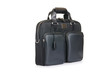 Black leather briefcase isolated on the white