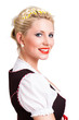 attraktive blonde Frau im Dirndl