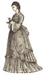 beautiful young lady wearing an evening dress