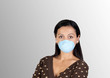 Brunette girl with mask