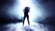 Artistic Dancer Into Dry Ice