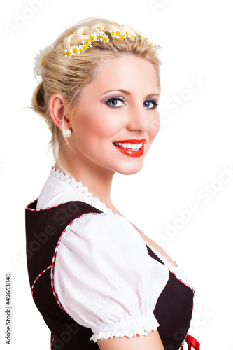 Photo: attraktive blonde Frau im Dirndl attraktive blonde Frau im Dirndl