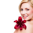 attraktive junge blonde Frau