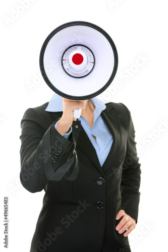 Photo: Megaphone business person concept Megaphone business person concept
