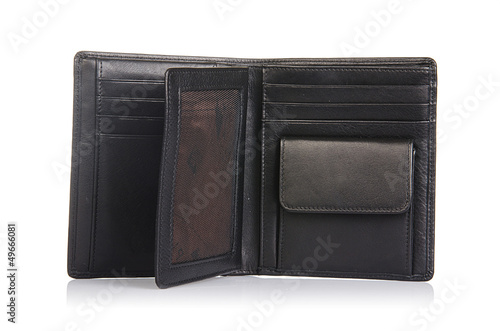 Photo: Leather wallet isolated on the white Leather wallet isolated on the white