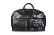 Black leather briefcase isolated on the white