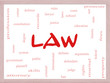 Law Word Cloud Concept on a Dry Erase Board