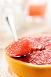 Piece of red grapefruit, citrus dessert