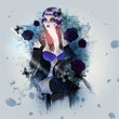 Abstract background with gothic girl