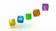 Video: Email newsletters on colored rotating cubes Email newsletters on colored rotating cubes