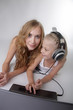 family at laptop
