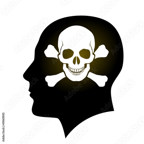 Vector: Skull and Crossbones in head Skull and Crossbones in head