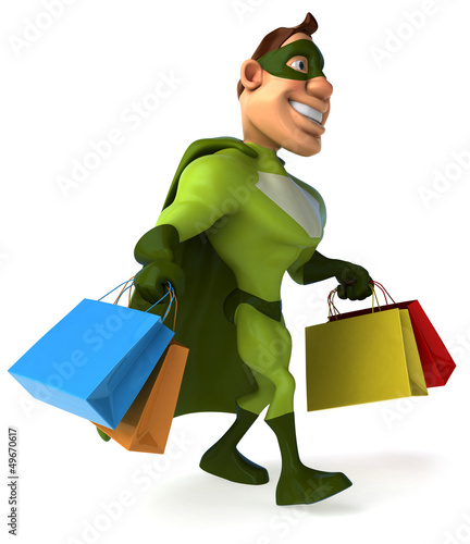 Illustration: Green superhero Green superhero