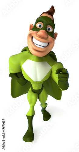 Illustration: Green superhero Green superhero