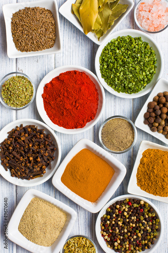 Photo: Various spices and herbs. Various spices and herbs.