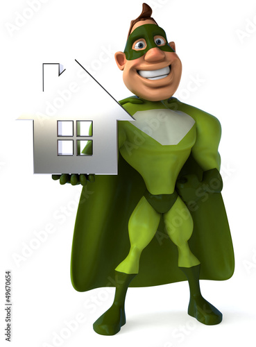 Illustration: Green superhero Green superhero