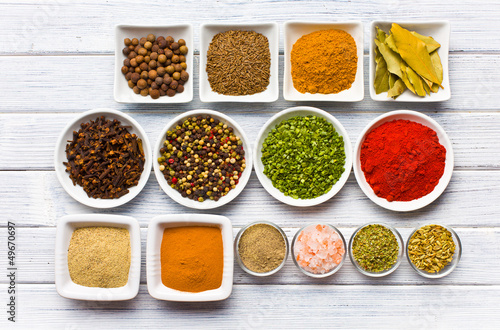 Photo: Various spices and herbs. Various spices and herbs.