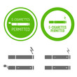 Electronic cigarettes permitted sign with set of icons