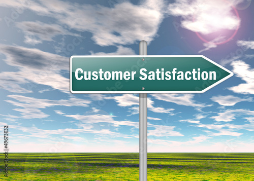 Illustration: Signpost "Customer Satisfaction" Signpost "Customer Satisfaction"