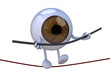 eyeball acrobat who walks on a wire