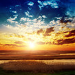 good sunset over river