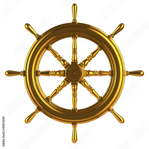 Illustration: Golden ships wheel front view Golden ships wheel front view