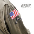 Flag patch on the american battledress from second world war.