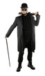 Steam punk warrior with shotguns and walking stick