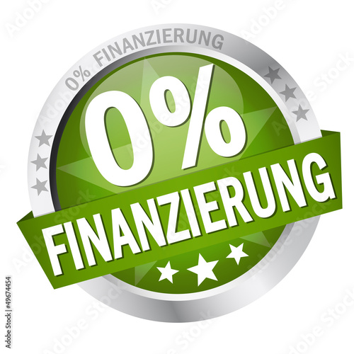Vector: Button mit Banner " 0% FINANZIERUNG " Button mit Banner " 0% FINANZIERUNG "