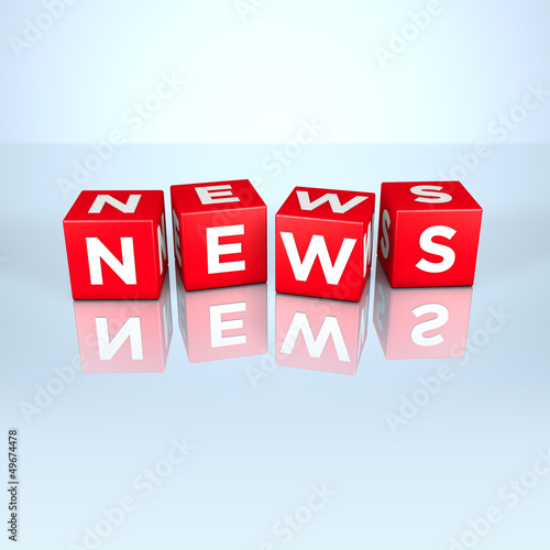 Illustration: 3D Grafik: News Wort aus Würfel mit der Schrift 3D Grafik: News Wort aus Würfel mit der Schrift