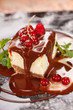 Chocolate cheesecake with berries