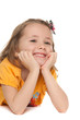 Photo: Smiling small girl in a yellow shirt Smiling small girl in a yellow shirt