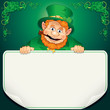 St. Patrick's Day Card. Leprechaun with Blank Sign