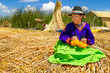 latin woman in national clothes. Peru. s. america