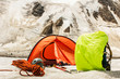 Mountain basic camp of climbers