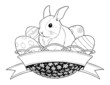 Vector: easter bunny rabbit in basket with eggs vector illustration easter bunny rabbit in basket with eggs vector illustration