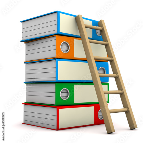 Illustration: Folders With Ladder Folders With Ladder