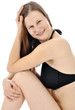 Junge Frau in schwarzem Bikini