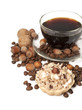 coffee with cake and nuts