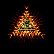 Allsehendes Auge Gottes - Pyramide - Feuer