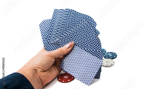 Photo: poker chips with cards poker chips with cards
