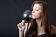 Photo: young woman drinking red wine young woman drinking red wine