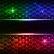 abstract multicolored hexagons background with text space