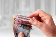 Hands counting banknotes