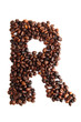 R - alphabet from coffee beans