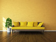 Room with sofa and a plant