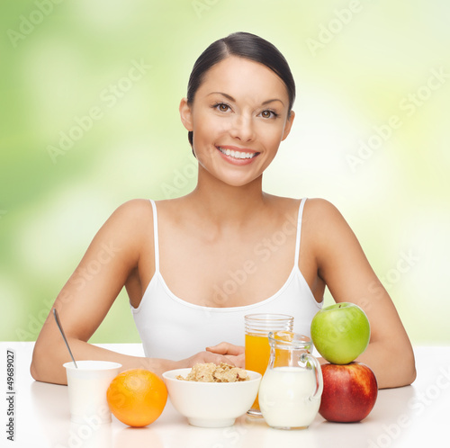 Photo: woman with yogurt woman with yogurt