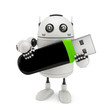 Robot holding usb flash drive